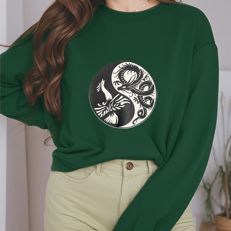 Sudadera de poliéster con forro polar y diseño Yin Yang de Mythstone Phoenix 