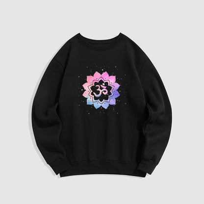 Sudadera de poliéster con forro polar y estampado de loto colorido Mythstone Om 