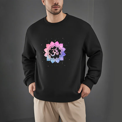 Sudadera de poliéster con forro polar y estampado de loto colorido Mythstone Om 