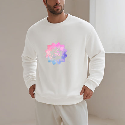 Sudadera de poliéster con forro polar y estampado de loto colorido Mythstone Om 