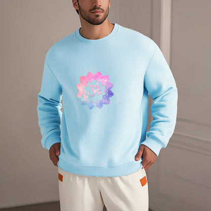 Sudadera de poliéster con forro polar y estampado de loto colorido Mythstone Om 