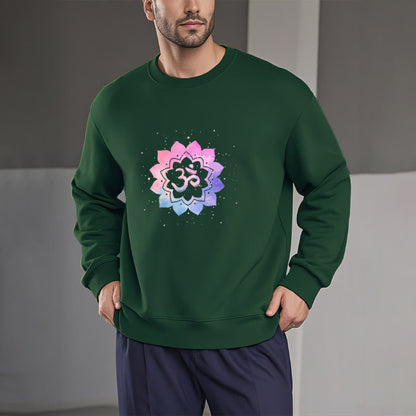 Sudadera de poliéster con forro polar y estampado de loto colorido Mythstone Om 