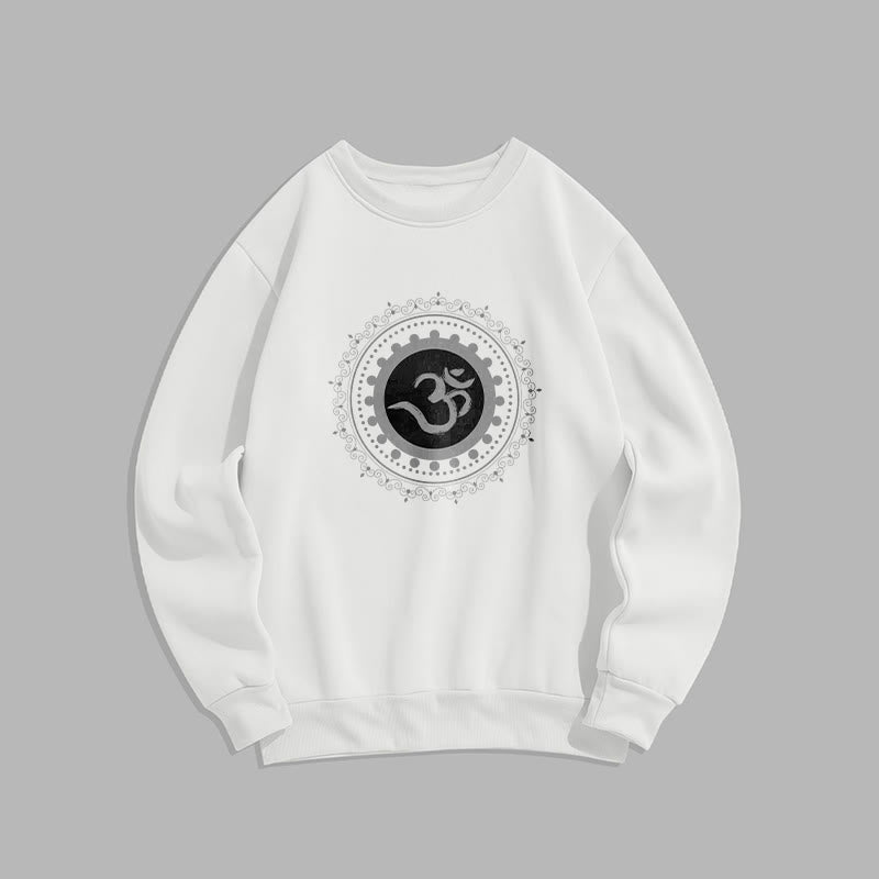 Sudadera de poliéster con forro polar y estampado de mandala Om de Mythstone 