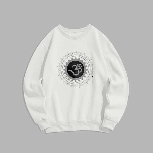 Mythstone Om Mandala Pattern Fleece Lined Polyester Sweatshirt