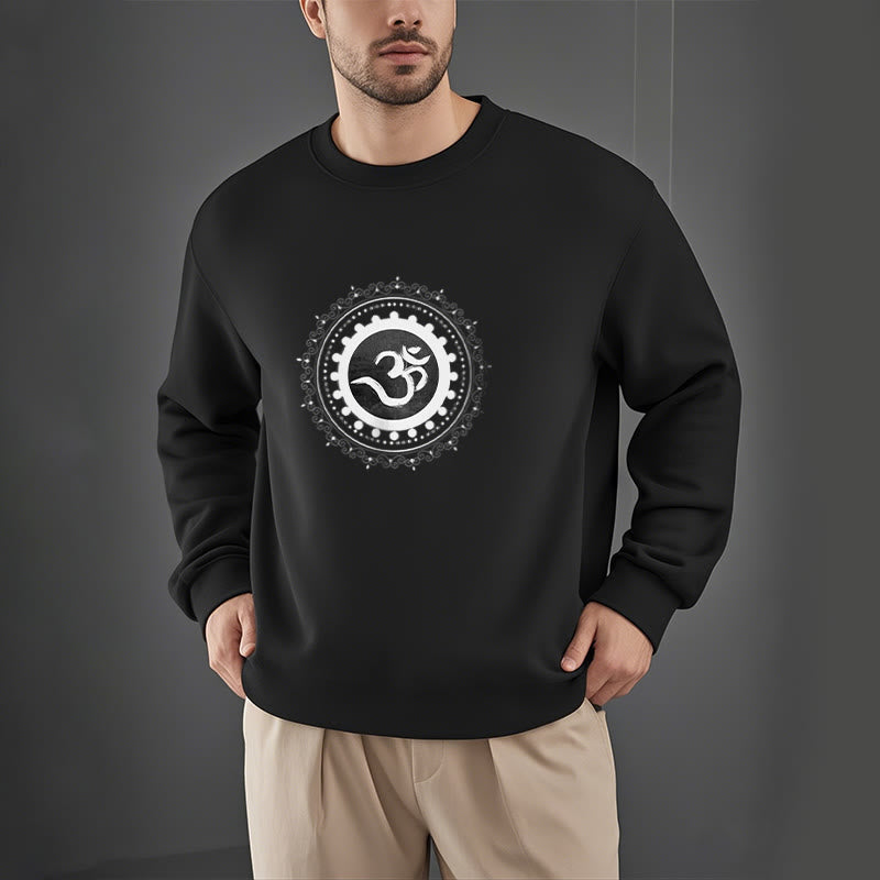 Sudadera de poliéster con forro polar y estampado de mandala Om de Mythstone 