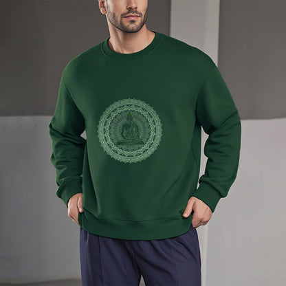 Mythstone Mandala Buddha Fleece Lined Polyester Sweatshirt