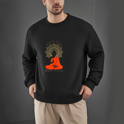 Mythstone DON'T HATE MEDITATE Fleece Lined Polyester Sweatshirt