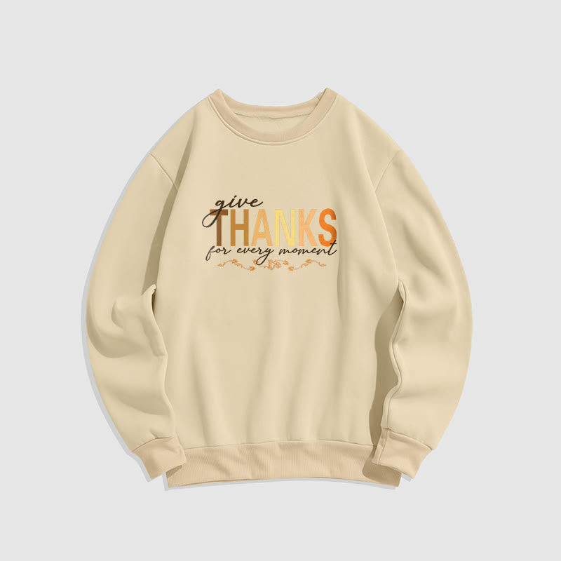 Sudadera de poliéster con forro polar Mythstone Give THANKS For Every Moment 