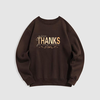 Sudadera de poliéster con forro polar Mythstone Give THANKS For Every Moment 