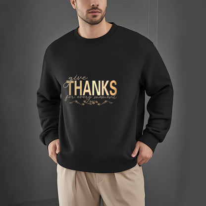 Sudadera de poliéster con forro polar Mythstone Give THANKS For Every Moment 