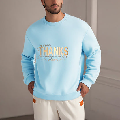 Sudadera de poliéster con forro polar Mythstone Give THANKS For Every Moment 