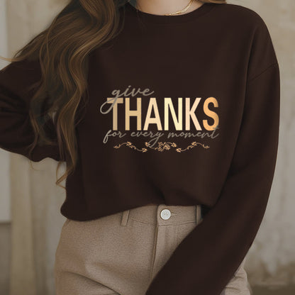 Sudadera de poliéster con forro polar Mythstone Give THANKS For Every Moment 