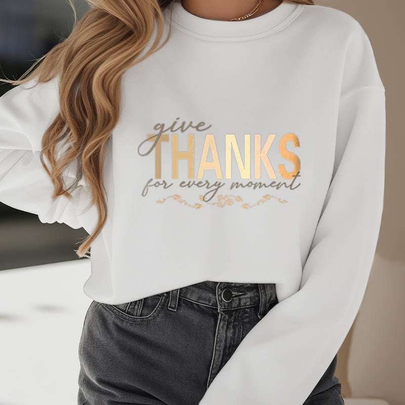 Sudadera de poliéster con forro polar Mythstone Give THANKS For Every Moment 