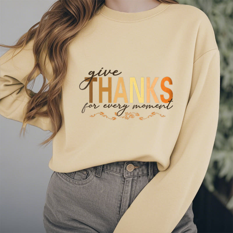 Sudadera de poliéster con forro polar Mythstone Give THANKS For Every Moment 