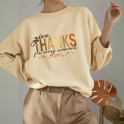 Sudadera de poliéster con forro polar Mythstone Give THANKS For Every Moment 