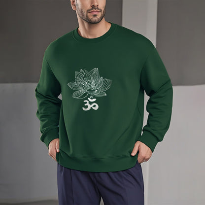 Sudadera de poliéster con forro polar y dibujo de loto de Mythstone Om 