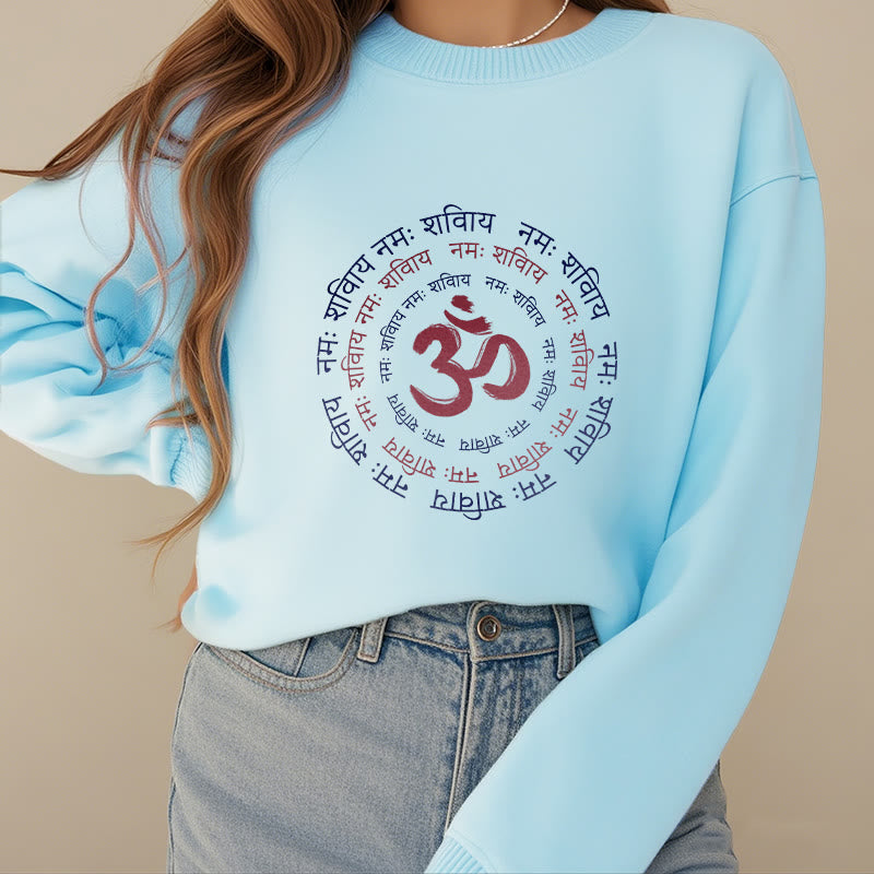 Mythstone OM Mantra Character Sanskrit Fleece Lined Polyester Sweatshirt