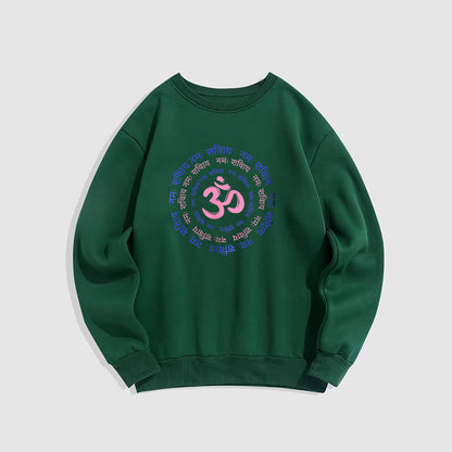 Mythstone OM Mantra Character Sanskrit Fleece Lined Polyester Sweatshirt