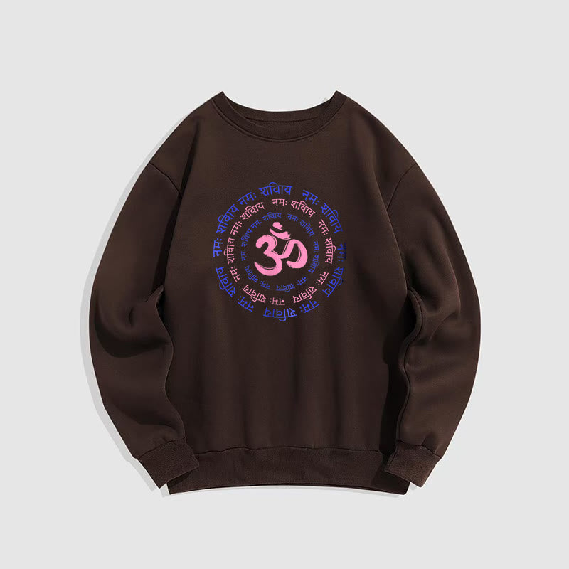 Mythstone OM Mantra Character Sanskrit Fleece Lined Polyester Sweatshirt