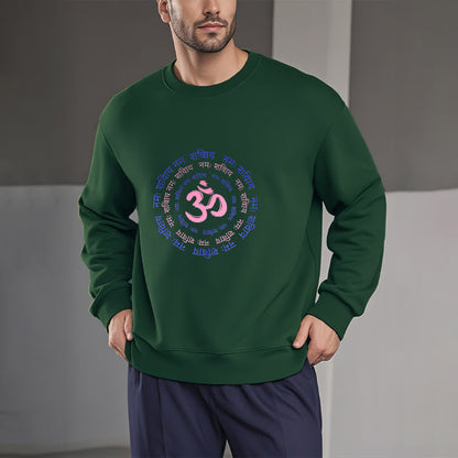 Mythstone OM Mantra Character Sanskrit Fleece Lined Polyester Sweatshirt