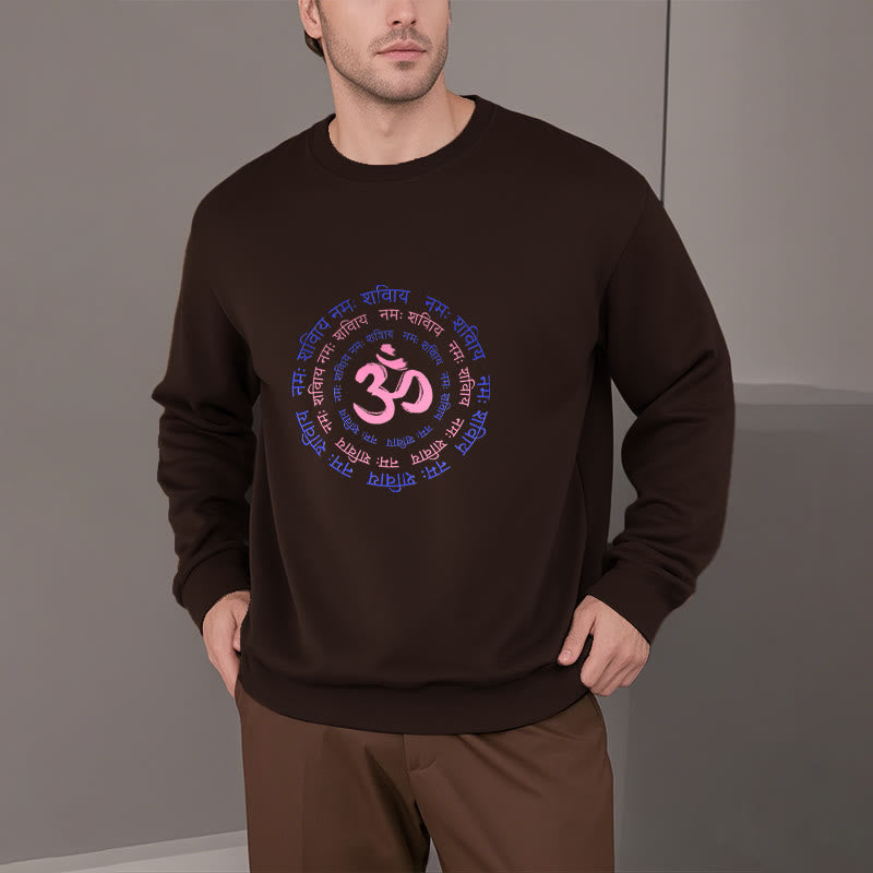 Mythstone OM Mantra Character Sanskrit Fleece Lined Polyester Sweatshirt