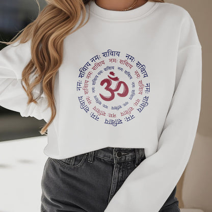 Mythstone OM Mantra Character Sanskrit Fleece Lined Polyester Sweatshirt