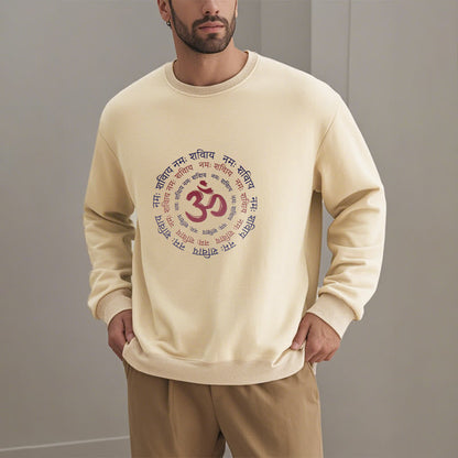 Mythstone OM Mantra Character Sanskrit Fleece Lined Polyester Sweatshirt