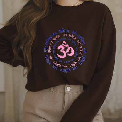 Mythstone OM Mantra Character Sanskrit Fleece Lined Polyester Sweatshirt