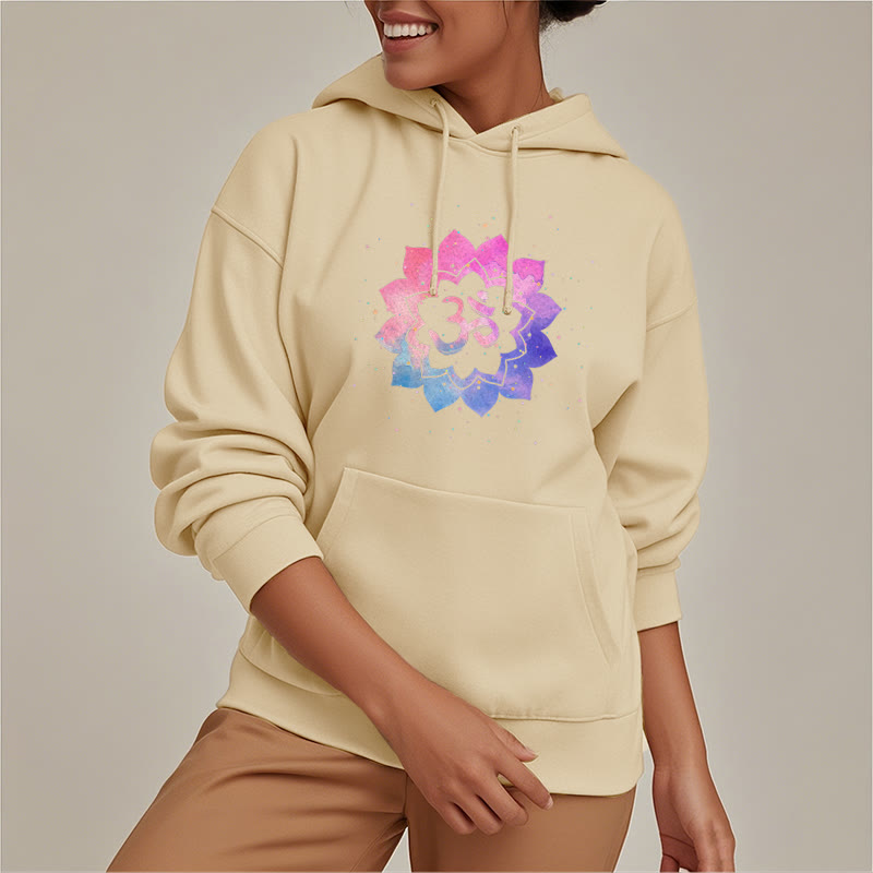 Sudadera con capucha y forro polar Mythstone Om Colorful Lotus 