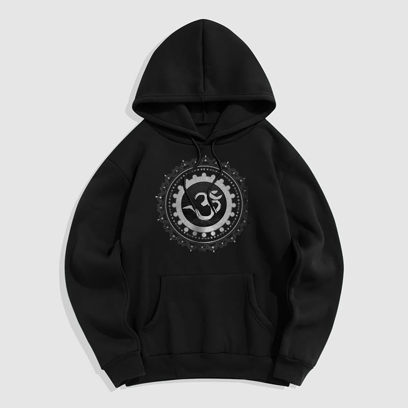 Sudadera con capucha y forro polar con estampado de mandala Om de Mythstone 