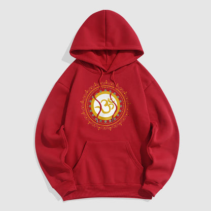 Sudadera con capucha y forro polar con estampado de mandala Om de Mythstone 