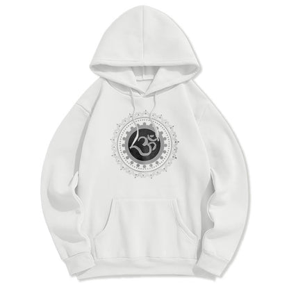 Sudadera con capucha y forro polar con estampado de mandala Om de Mythstone 