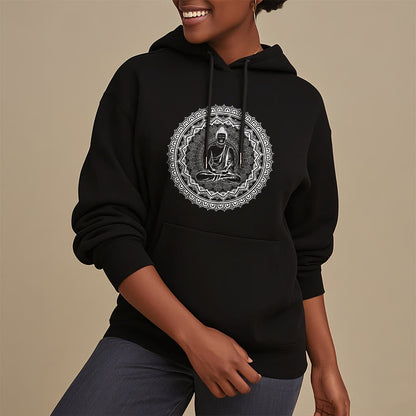 Mythstone Mandala Buddha Fleece Lined Hoodie