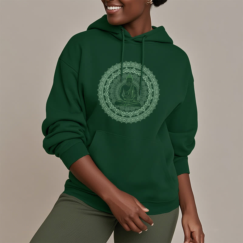 Mythstone Mandala Buddha Fleece Lined Hoodie