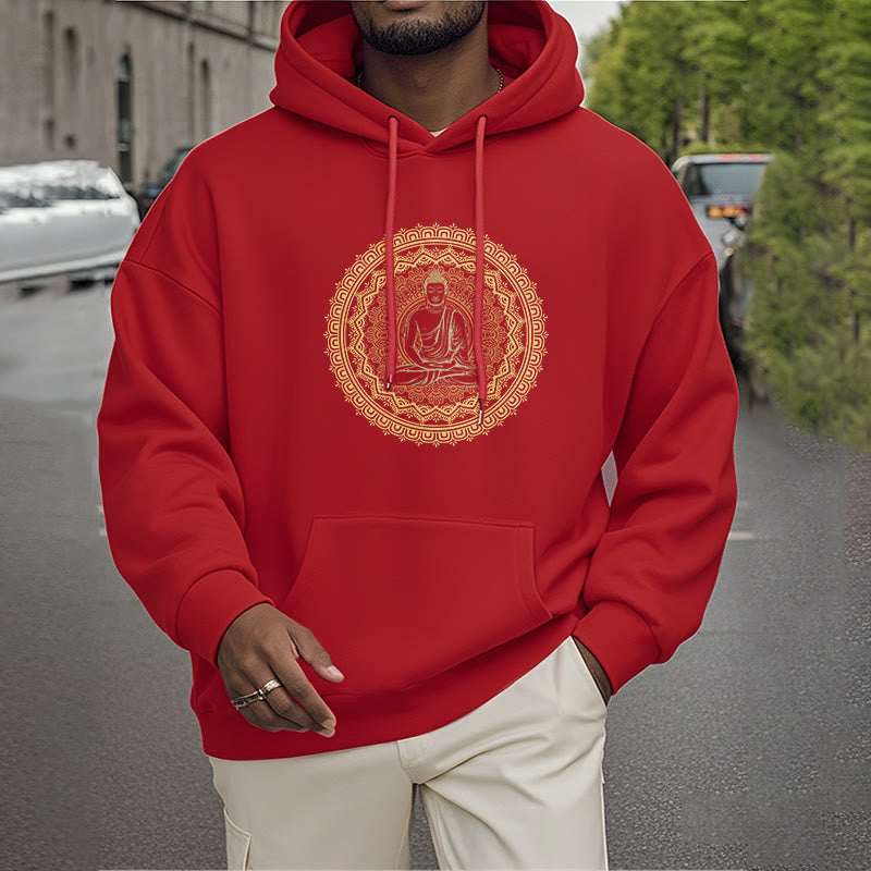 Mythstone Mandala Buddha Fleece Lined Hoodie