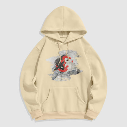 Sudadera con capucha y forro polar Mythstone Yin Yang Koi Fish Clouds 