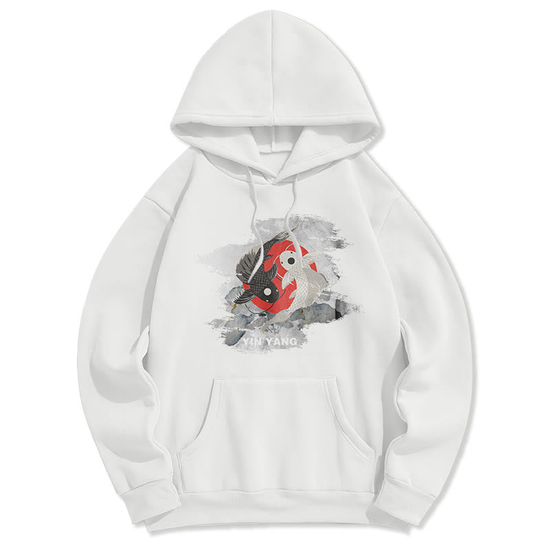 Sudadera con capucha y forro polar Mythstone Yin Yang Koi Fish Clouds 