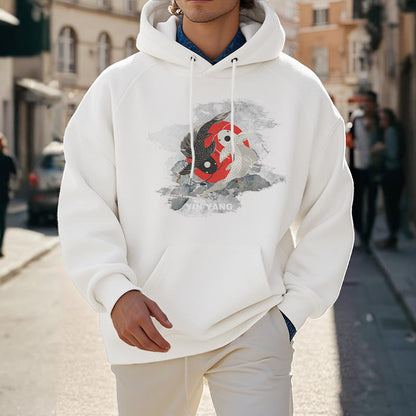 Sudadera con capucha y forro polar Mythstone Yin Yang Koi Fish Clouds 