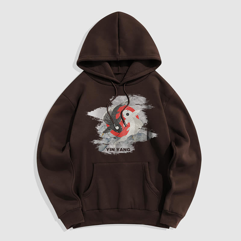 Sudadera con capucha y forro polar Mythstone Yin Yang Koi Fish Clouds 