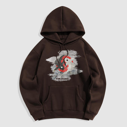 Sudadera con capucha y forro polar Mythstone Yin Yang Koi Fish Clouds 