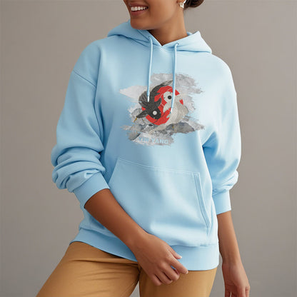 Sudadera con capucha y forro polar Mythstone Yin Yang Koi Fish Clouds 