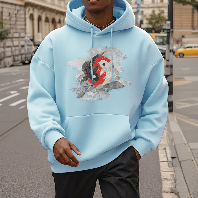 Sudadera con capucha y forro polar Mythstone Yin Yang Koi Fish Clouds 