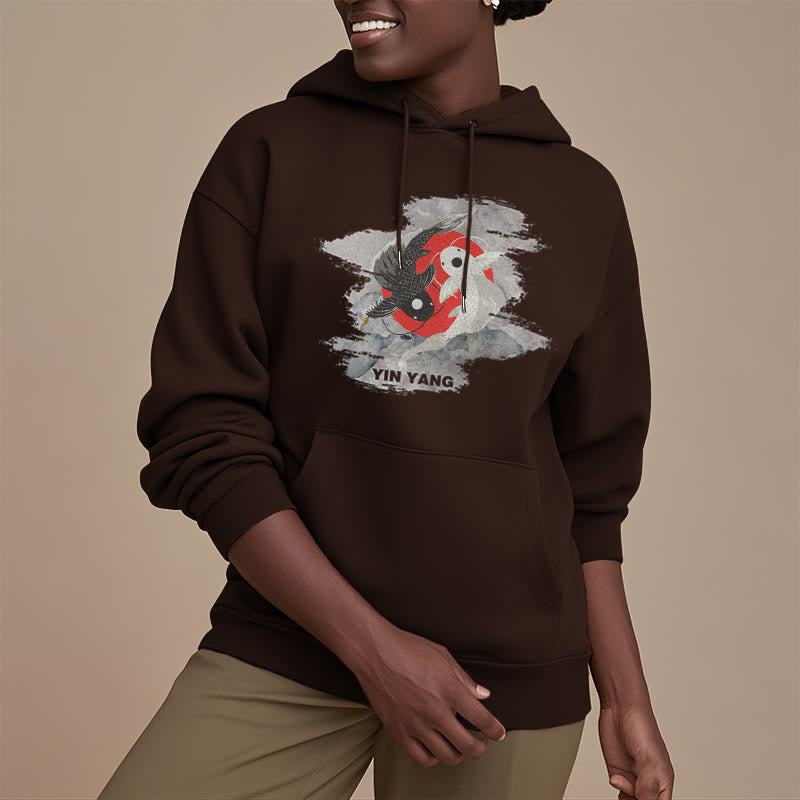 Sudadera con capucha y forro polar Mythstone Yin Yang Koi Fish Clouds 