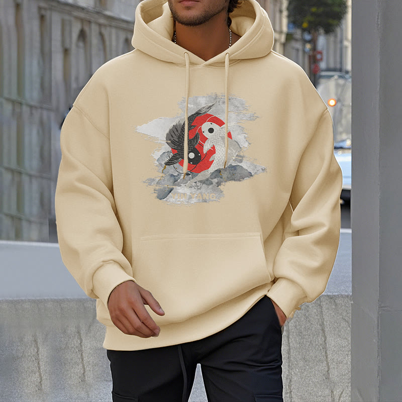 Sudadera con capucha y forro polar Mythstone Yin Yang Koi Fish Clouds 