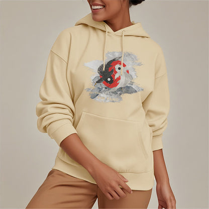 Sudadera con capucha y forro polar Mythstone Yin Yang Koi Fish Clouds 