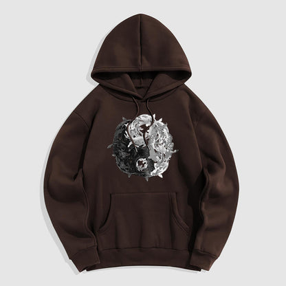 Sudadera con capucha y forro polar con la interpretación del pez koi Yin Yang de Mythstone 