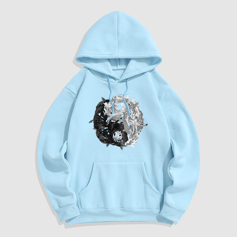 Sudadera con capucha y forro polar con la interpretación del pez koi Yin Yang de Mythstone 