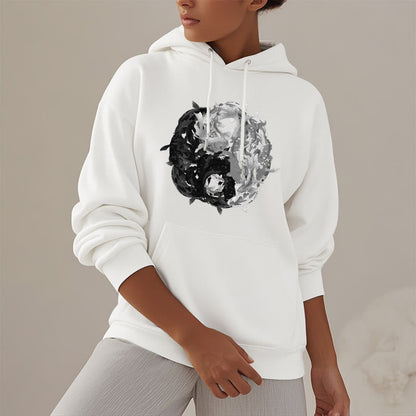 Sudadera con capucha y forro polar con la interpretación del pez koi Yin Yang de Mythstone 