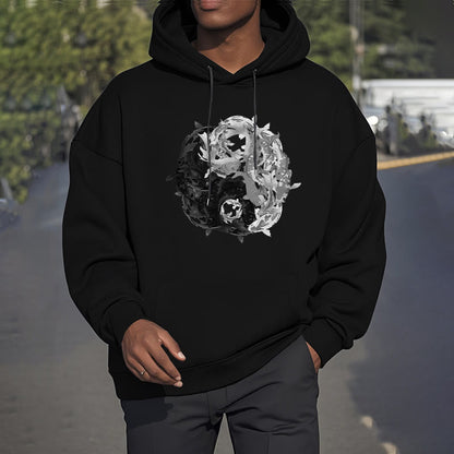 Sudadera con capucha y forro polar con la interpretación del pez koi Yin Yang de Mythstone 