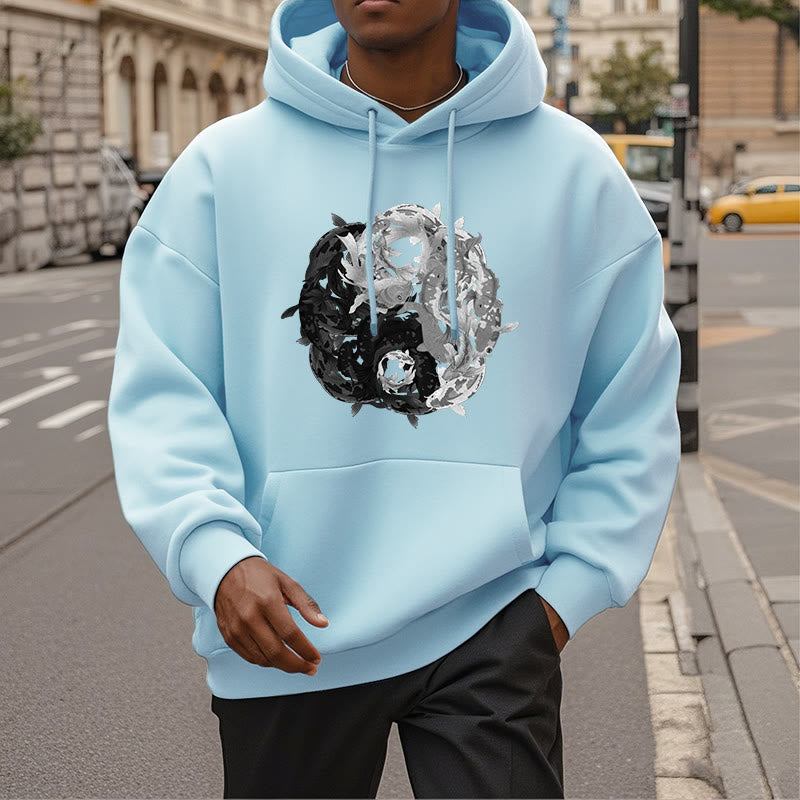 Sudadera con capucha y forro polar con la interpretación del pez koi Yin Yang de Mythstone 